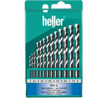Набор сверл по металлу HELLER hss-g ø 2/2.5/3….7,5/8 (13 пр) TD17733