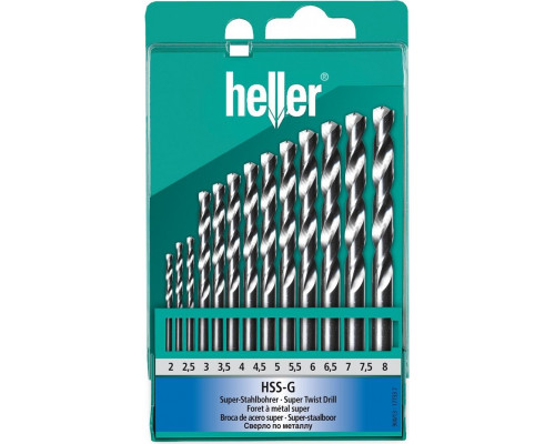Набор сверл по металлу HELLER hss-g ø 2/2.5/3….7,5/8 (13 пр) TD17733