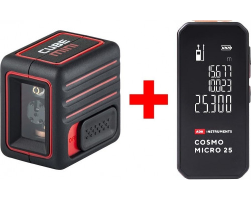 Лазерный уровень ADA CUBE MINI Professional Edition + дальномер ADA Cosmo MICRO 25