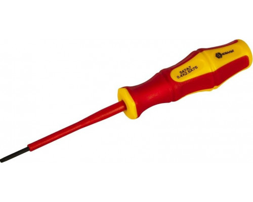 Отвертка диэлектрическая шлицевая Кобальт 646-430 ultra grip sl 2,5х75 мм cr-v, двухкомпонентная рук