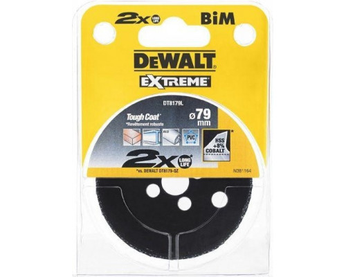 Коронка биметаллическая DeWALT COBALT 79 мм DT8179L-QZ DT8179L-QZ