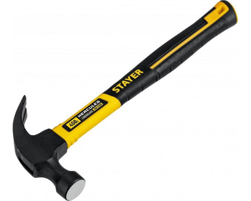 Молоток-гвоздодер STAYER Hercules 450 г столярный с фиберглассовой рукояткой 2026-450_z02