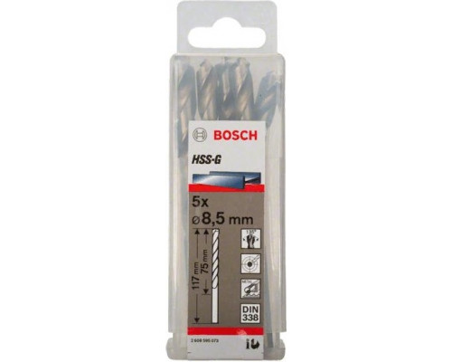 Сверло по металлу BOSCH HSS-G 8.5 мм 5шт 2608595073