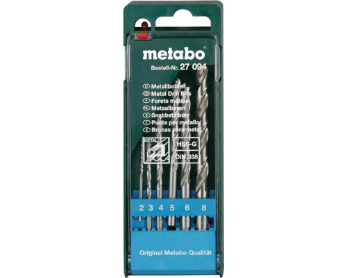 Набор сверл по металлу METABO HSS-G 6 шт. (2-8 мм) 627094000 627094000
