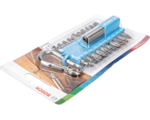 Набор бит BOSCH DIY 20 бит + держатель с карабином светло-синий 2607002822