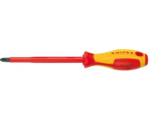 Отвертка крестовая диэлектрическая KNIPEX 982400 1000 V, PH0 х 175 мм KN-982400