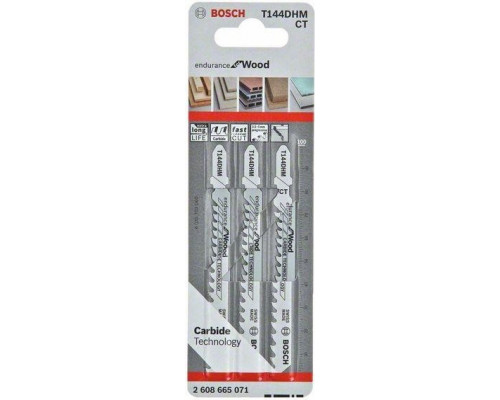 Пилки по дереву BOSCH T144DHM (уп.3шт.) CARBIDE Endurance for Wood 2608665071