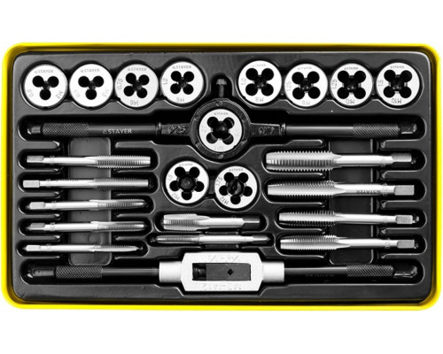 Набор резьбонарезных инструментов STAYER MaxCut 24 предмета, метчиков и плашек, легированная сталь 28020-H24