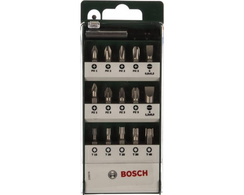 Набор бит BOSCH S/PH/PZ/T 25 ММ 15 + держатель 2609255977