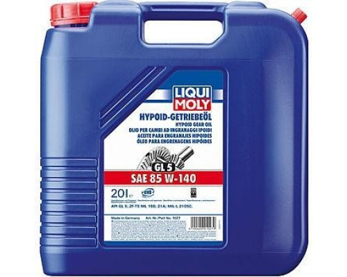Масло трансмиссионное LIQUI MOLY 85W140 Hypoid-Getriebeoil GL-5 20 л 1027 1027