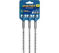 Бур SDS-plus ПРАКТИКА 6х160 мм, 3 шт, серия 