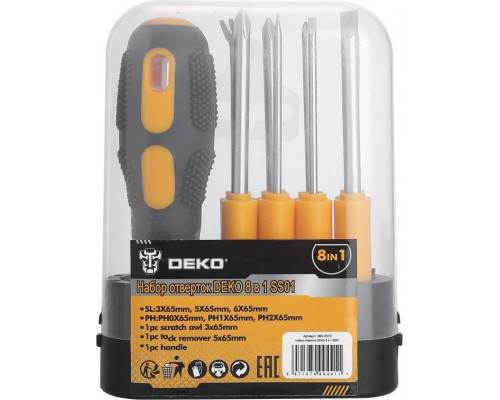 Набор отверток DEKO SS01 8 в 1 065-0570