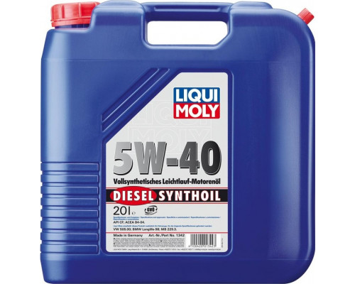 Масло моторное LIQUI MOLY SAE 5W40 Diesel Synthoil 20 л 1342 1342