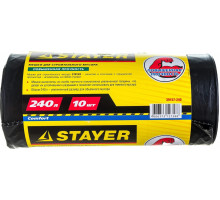 Мешок строительный STAYER Comfort мешки для мусора особопрочные, черные, 240л, 10шт 39157-240