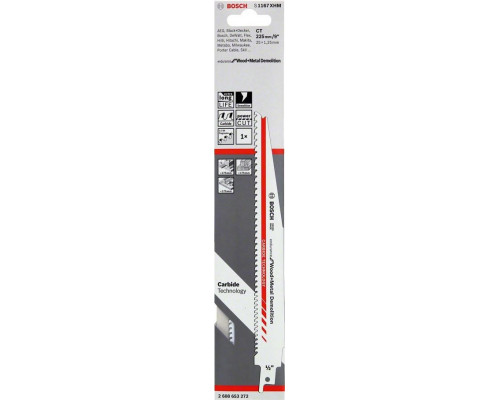 Полотно для сабельных пил BOSCH S1167XHM Endurance for Wood and Metal Demolition 2608653272