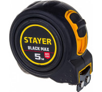 Рулетка STAYER BlackMax 5/25 / 25мм в ударостойком полностью обрезиненном корпу 3410-05-25_z02