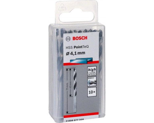 Сверло по металлу BOSCH HSS PointTeQ 4.1 мм 10шт 2608577209