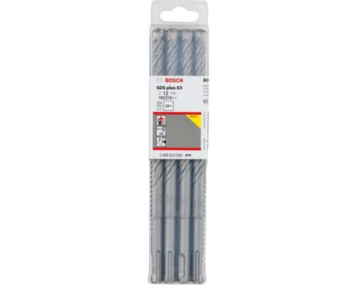 Бур SDS-plus BOSCH 5X 12x150x210 мм 10 шт 2608833906