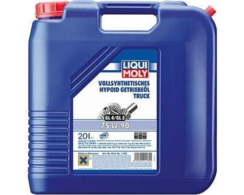 Масло трансмиссионное LIQUI MOLY 75W 90 Vollsynthetisches Hypoid Getriebeoil Truck 20 л 1182 1182