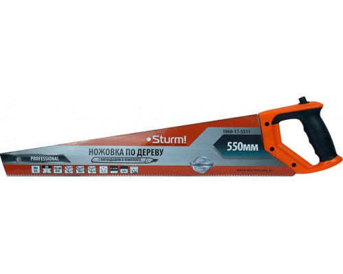 Ножовка по дереву Sturm 1060-11-5511 с карандашом, 550мм, каленый 3d зуб