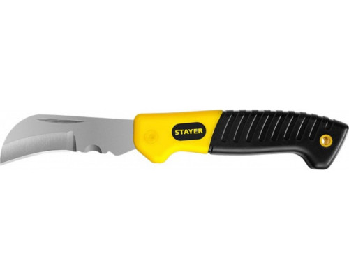 Нож монтерский складной STAYER SK profe 45409 с изогнутым лезвием