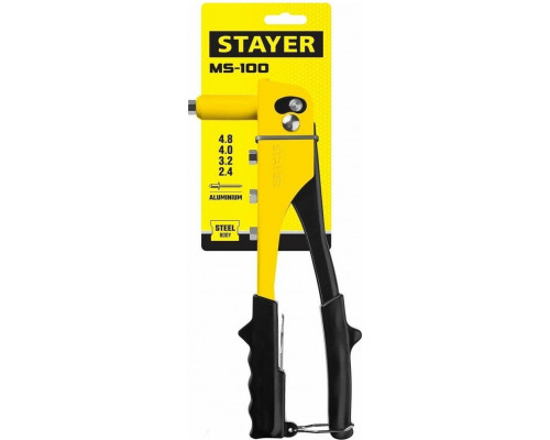 Клепальник STAYER MS 100 maxfix 3105, размер d=2,4-4,8 мм, из алюминия, ста 3105_z01