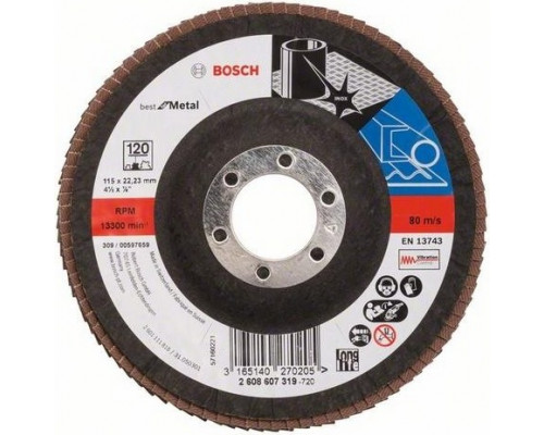 Круг лепестковый торцевой BOSCH 125 мм Р80 Best for Metal 2608606924
