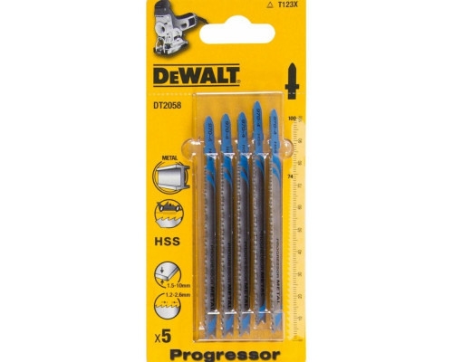 Пилки по металлу DeWALT HSS T123Х 100х91х3.0х74 мм (5 шт) DT2058-QZ DT2058-QZ