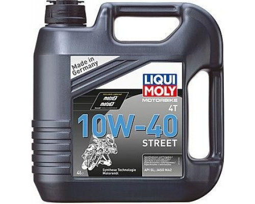 Масло для мотоциклов LIQUI MOLY SAE 10W40 Motorbike 4T Street 4 л 7512/1243 синтетическое 7512