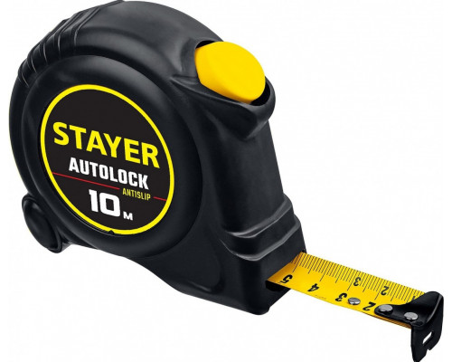 Рулетка STAYER АutoLock 10 м х 25 мм с автостопом 2-34126-10-25
