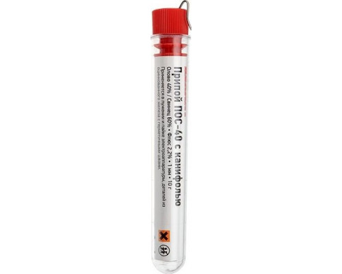 Припой REXANT ПР3100 с канифолью пос-40, 10г,1мм, (олово 40%, свинец 09-3100