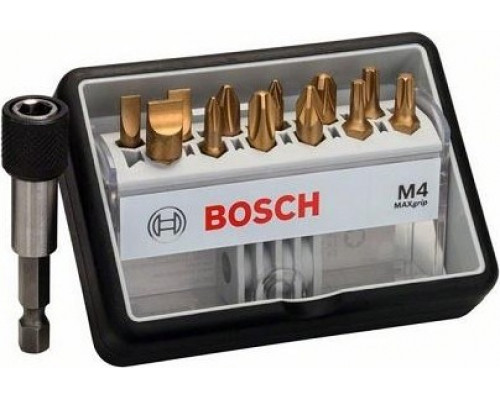 Набор насадок и бит BOSCH Robust Line из 12+1 насадок-бит M Max Grip PH/PZ/T/S 25мм 2607002580