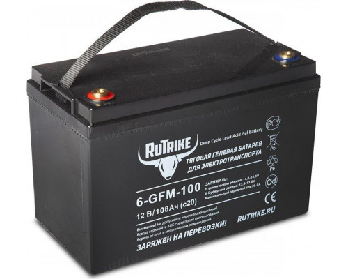 Аккумулятор тяговый RUTRIKE 12V 108A/H C20 6-GFM-100 023280