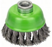 Щетка обдирочная для УШМ BOSCH чашеобразная INOX D-75 мм М14 витая 2608622060