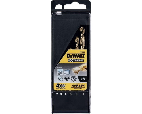 Набор сверл по металлу DeWALT HSS-R 6 шт. (2.0-8.0 мм ) COBALT DT4956-QZ DT4956-QZ