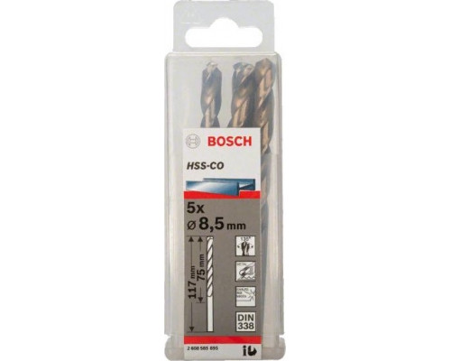 Сверло по металлу BOSCH HSS-CO 8.5 мм 5шт 2608585895