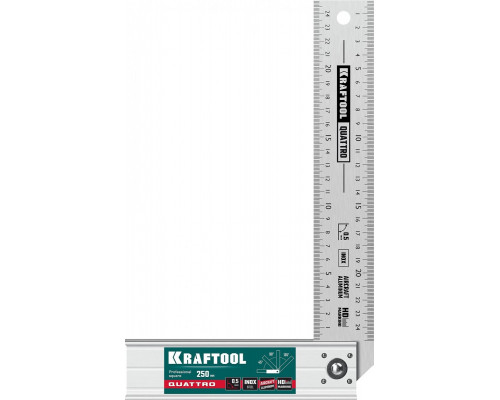 Угольник KRAFTOOL QUATTRO 250 мм складной, 4 положения