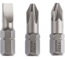Бита для заворачивания BOSCH Extra Hard 25 мм S1.0х5.5/PH2/PZ2 3шт 2607001766