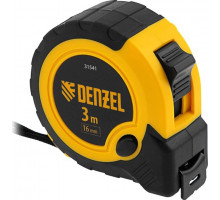 Рулетка DENZEL 3мх16мм, двухкомп. корпус, кнопка-пауза 31541