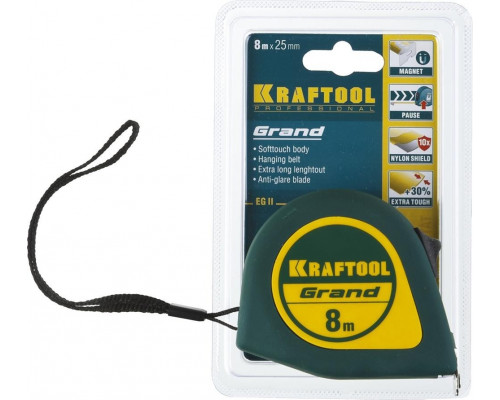 Рулетка KRAFTOOL GRAND 8.0 м 34022-08-25