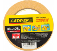 Клеящая лента STAYER PROFESSIONAL двухсторонняя на тканевой основе, 38ммх25м 1217-38-25