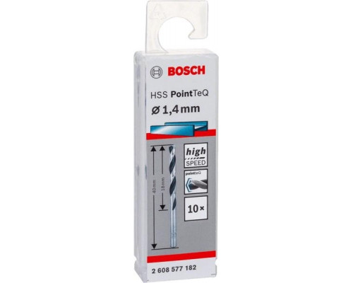 Сверло по металлу BOSCH HSS PointTeQ 1.4 мм 10шт 2608577182
