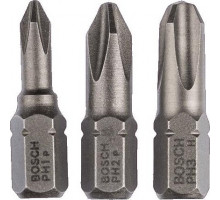 Бита для заворачивания BOSCH Extra Hard 25 мм PH/1/2/3 3шт 2607001752
