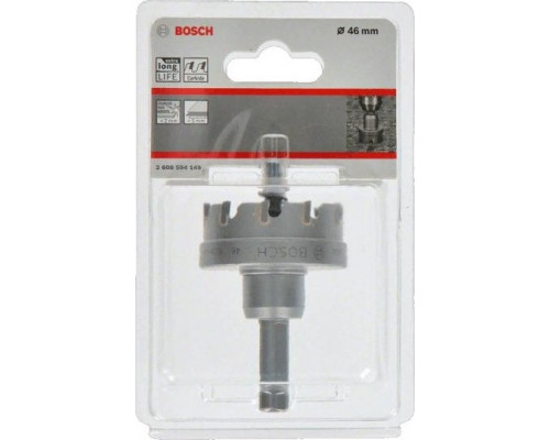 Коронка биметаллическая BOSCH Precision for Sheet Metal твердосплав 46 мм с напайками 2608594149
