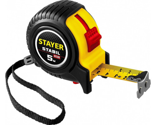 Рулетка STAYER STABIL 5м / 25мм профессиональная в ударостойкой обрезине 34131-05-25_z02