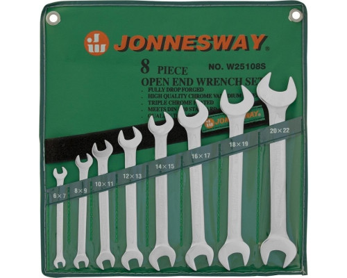 Набор ключей рожковых в сумке JONNESWAY W25108S 6-22 мм, 8 предметов