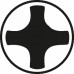 Бита для заворачивания двусторон. BOSCH PH1, PZ1, S 0,6x4,5; PH2, PZ2, мм (уп.3шт) 2607001745