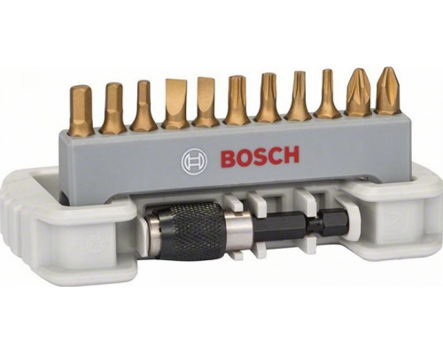 Набор бит BOSCH 12 предметов Max Grip с быстросменным универсальным держателем 2608522128