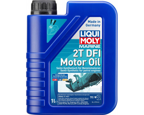 Масло для 2-тактных лодочных моторов LIQUI MOLY Marine 2T DFI Motor Oil 1 л 25088 полусинтетическое 25088