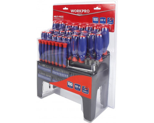 Набор отверток WORKPRO WP200507 с битами 100шт с подставкой